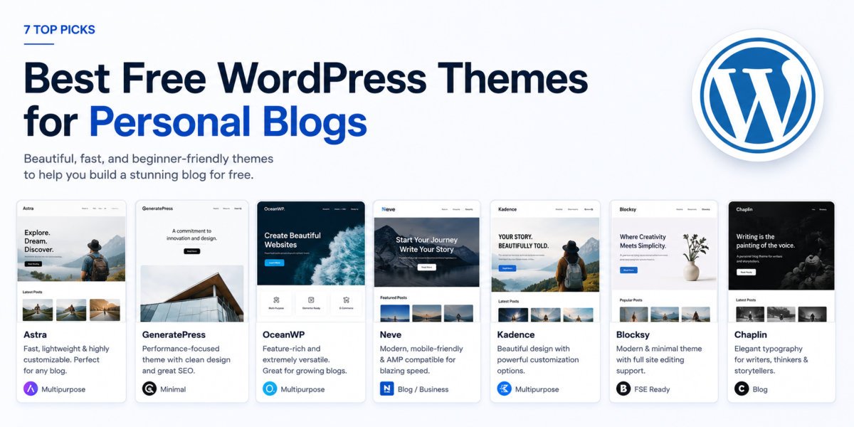 7 Best Free WordPress Themes for Personal Blogs (2026)