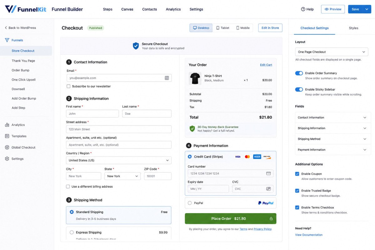 Conversion Checkout FunnelKit