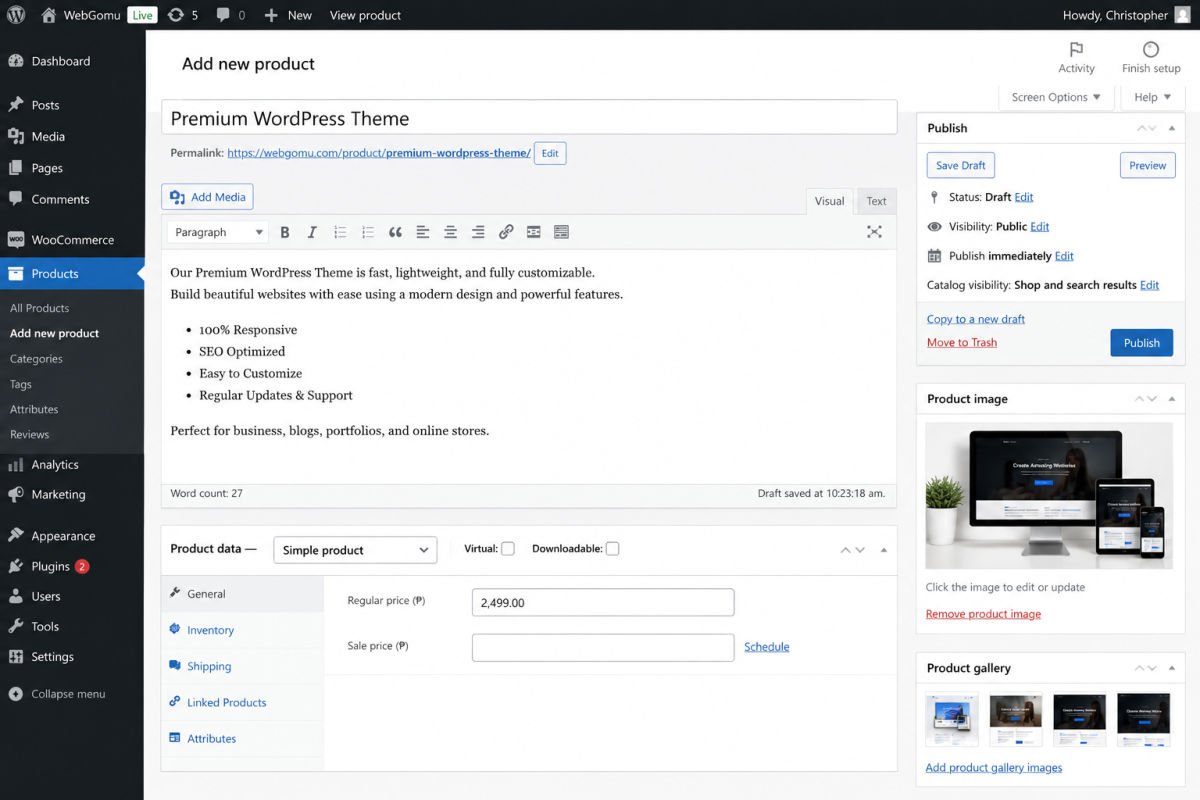 How to Start an Online Store with WooCommerce (2026 Guide) 5 Creating a new product in WooCommerce