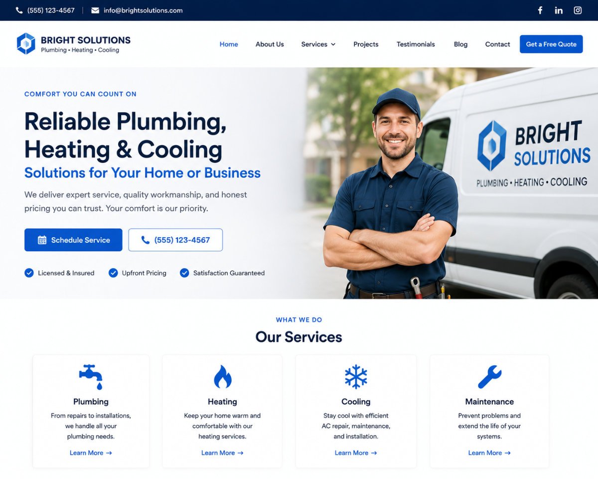 Professional website design for services