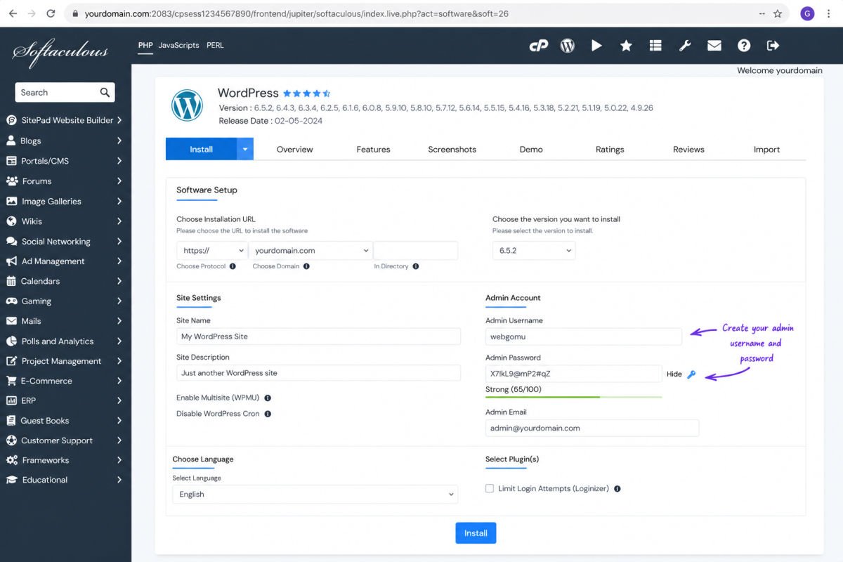 The Ultimate Beginner’s Guide to WordPress (2026): Build Your First Website Without Coding 5 Install WordPress