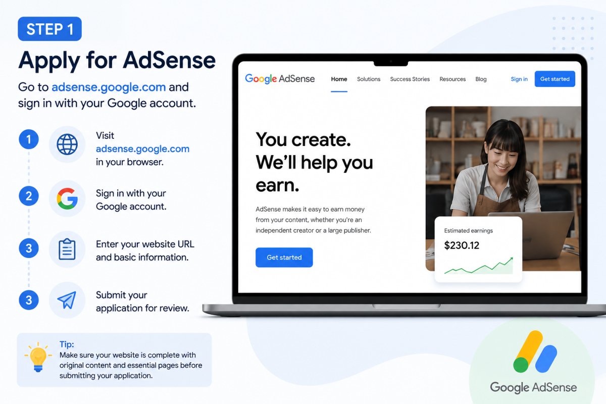 Step by Step Guide to Applying for AdSense