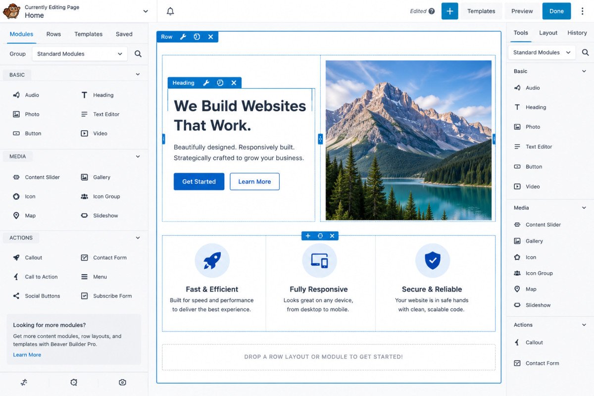 Web Builder Hero Layout Editor