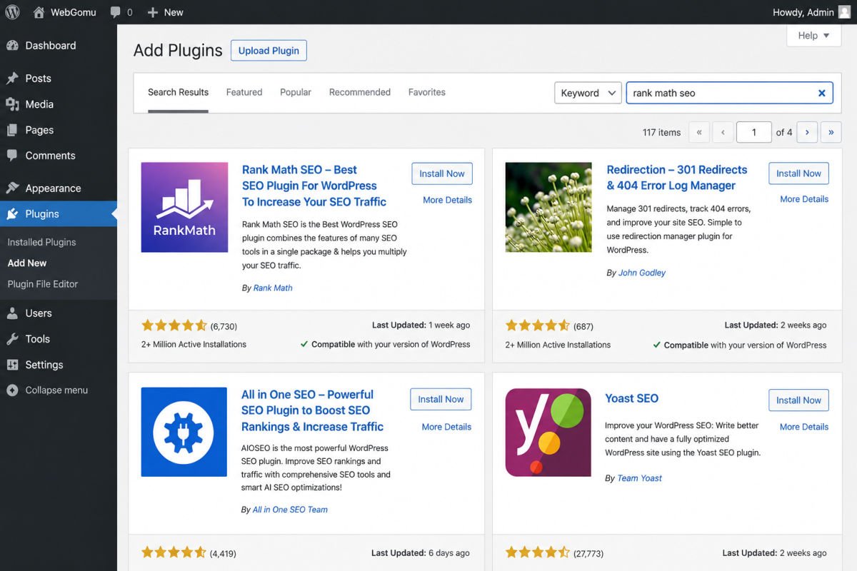 How to Set Up Rank Math SEO the Right Way (2026) 2 WordPress plugin installation page screenshot
