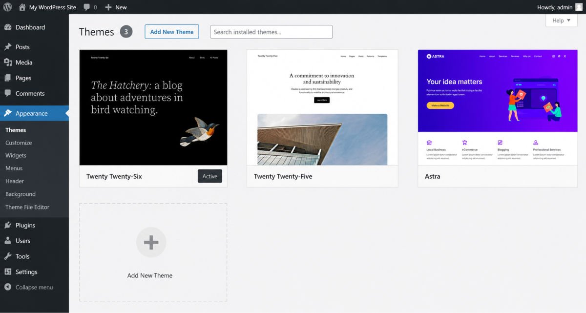 The Ultimate Beginner’s Guide to WordPress (2026): Build Your First Website Without Coding 7 Installing a WordPress theme