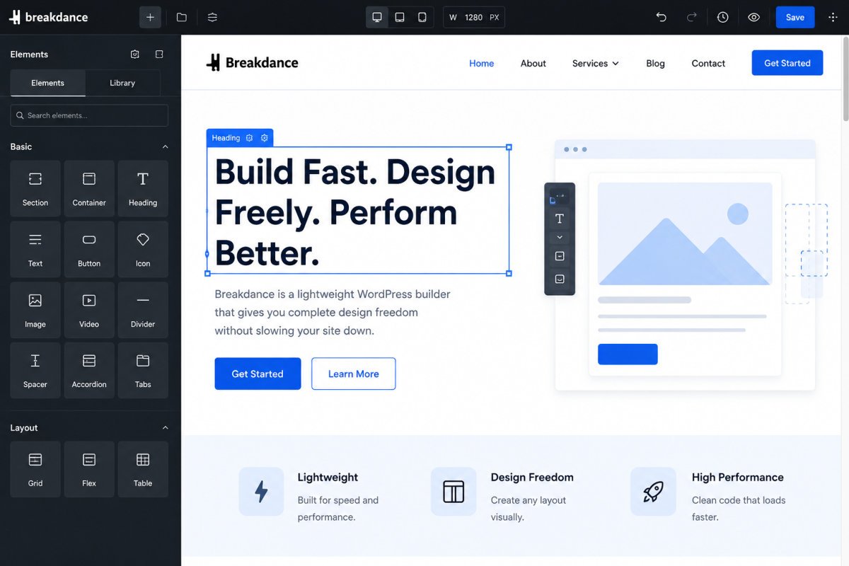 Breakdance Review 2026: The Builder Powering WebGomu 2 Breakdance Builder Hero Design Editor