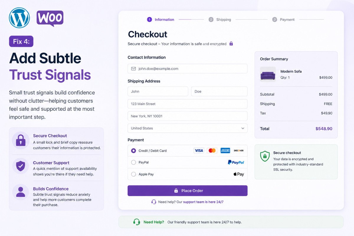 WooCommerce Checkout Optimization: Reduce Cart Abandonment 5 Woocommerce Subtle Trust Signals Checkout Guide