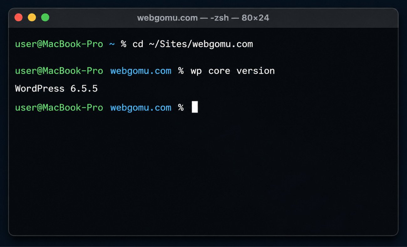WP-CLI Beginner's Guide: Managing WordPress from the Terminal 2 MacOS Terminal WordPress Version Check