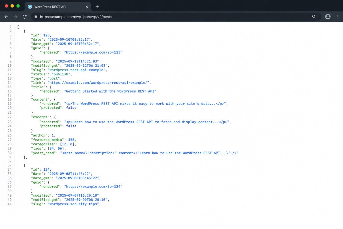 WordPress REST API JSON Response